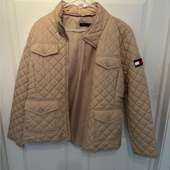 Tommy Hilfiger Women's Quilted Zip-Up Jacket Khaki Size XL - Picture 6 of 6